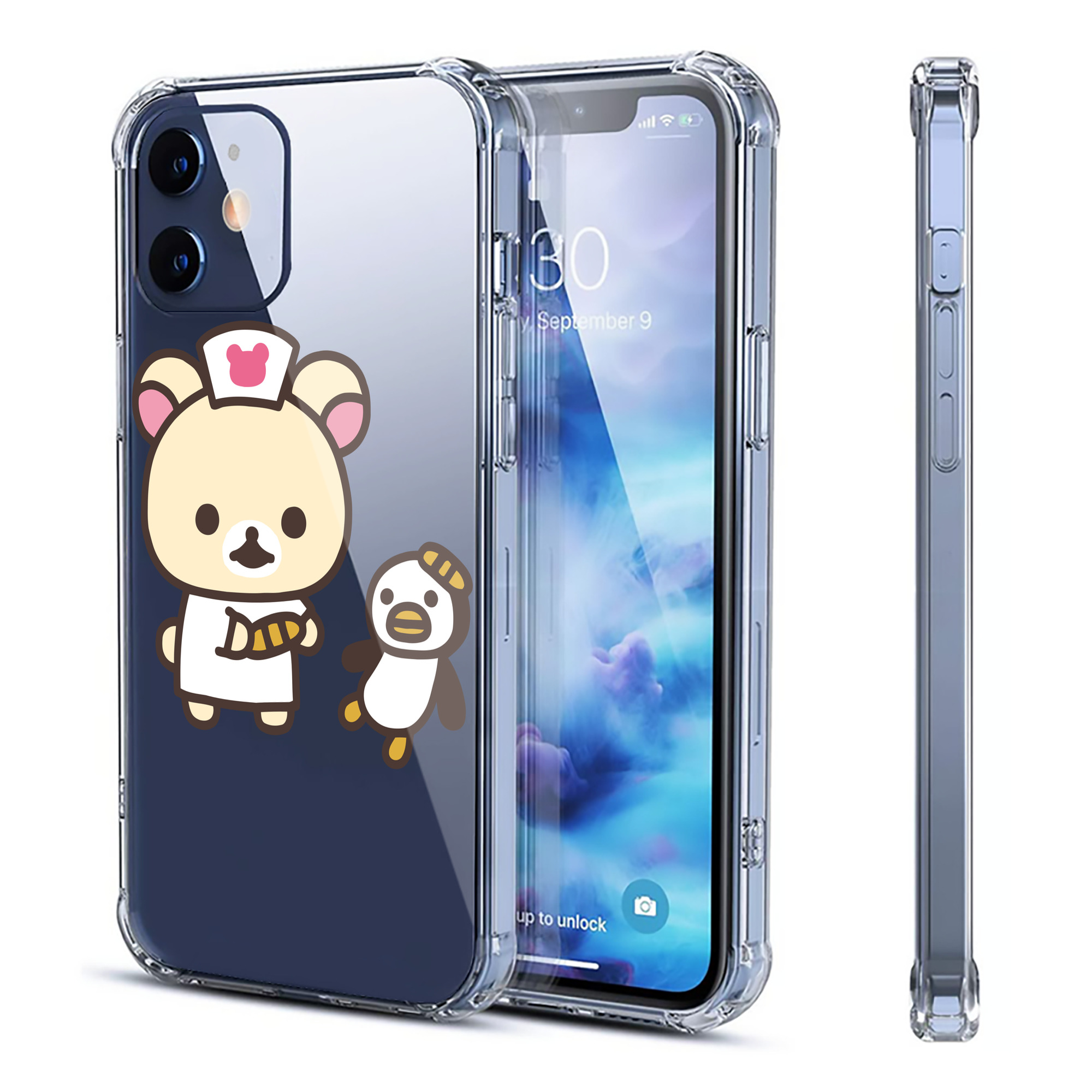（画像用） リラックマ リラックマ キイロイトリ Rilakkuma Korilakkuma Kiiroitori 【iPhone 12シリーズ対応】透明スマホケース（クリアソフトケース）